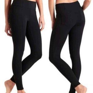 Athleta Black Casual Athleisure Running Yoga Comfy Classic Leggings P253
